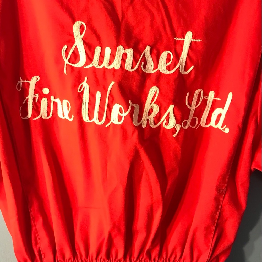 Embroidered “ FIREWORKS” jumpsuit-New condition!